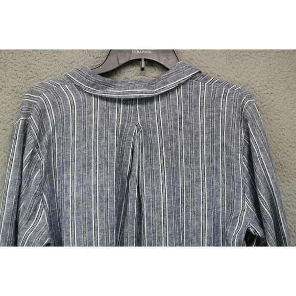 Chico's Gold Metallic Striped Linen Blend Tunic Top-Size 2 or Large(12) - Picture 7 of 7
